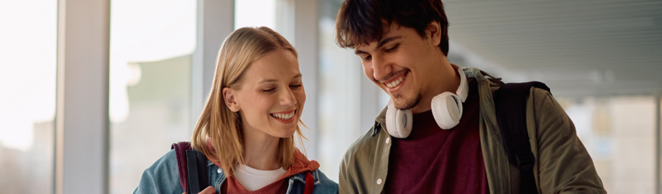 Two students talking