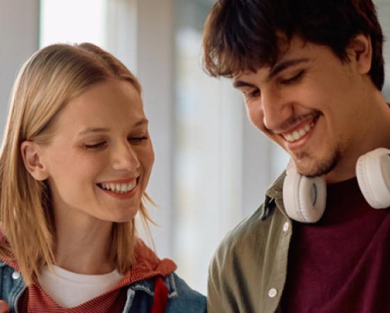 Two students talking